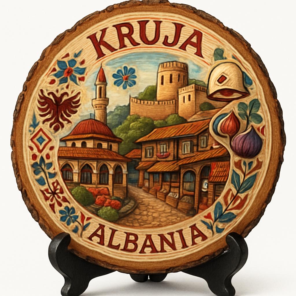 Kruja Souvenir Gift – Wood Slice Plaque for Wall or Table, Albania (Shqipëri) Souvenir Gift for Tourists, Plate Collectors & Travel Lovers, Historic Town Charm Decorative Gift Kruja Souvenir Gift – Wood Slice Plaque for Wall or Table, Albania (Shqipëri) Souvenir Gift for Tourists, Plate Collectors & Travel Lovers, Historic Town Charm Decorative Gift