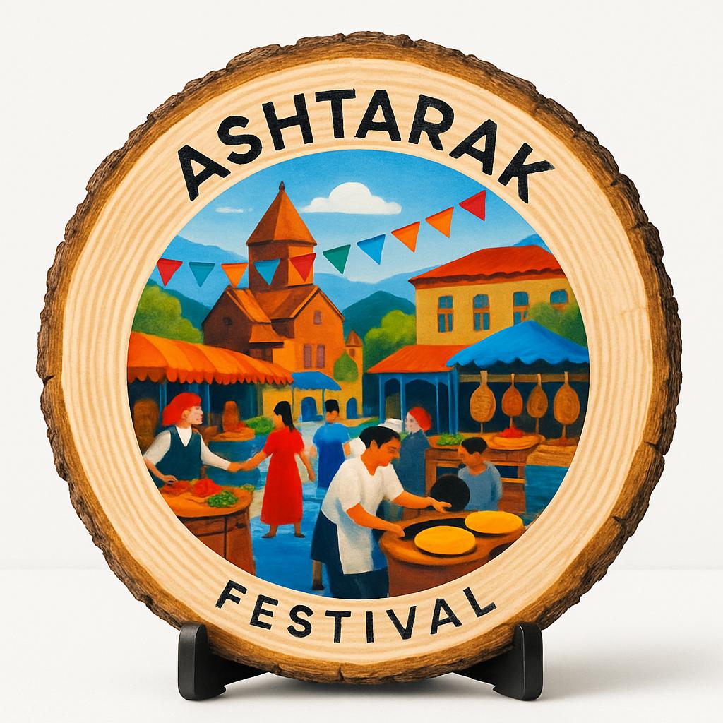 Ashtarak Armenia Souvenir Gift – Wood Slice Plaque for Wall or Table, Armenia (Հայաստան) Souvenir Gift for Tourists, Ancient Architectural Wonders Decorative Gift
