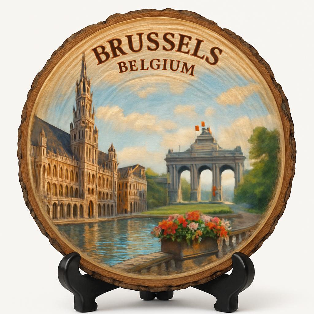 Brussels Souvenir Gift – Wood Slice Plaque for Wall or Table, Belgium (België) Souvenir Gift for Tourists, Plate Collectors & Travel Lovers, European Capital Decorative Gift Brussels Souvenir Gift – Wood Slice Plaque for Wall or Table, Belgium (België) Souvenir Gift for Tourists, Plate Collectors & Travel Lovers, European Capital Decorative Gift