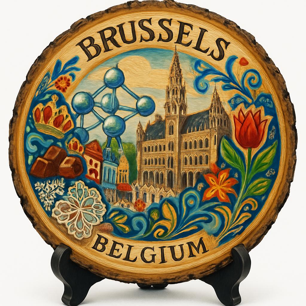 Brussels Souvenir Gift – Wood Slice Plaque for Wall or Table, Belgium (België) Souvenir Gift for Tourists, Plate Collectors & Travel Lovers, Historic Architecture Decorative Gift Brussels Souvenir Gift – Wood Slice Plaque for Wall or Table, Belgium (België) Souvenir Gift for Tourists, Plate Collectors & Travel Lovers, Historic Architecture Decorative Gift