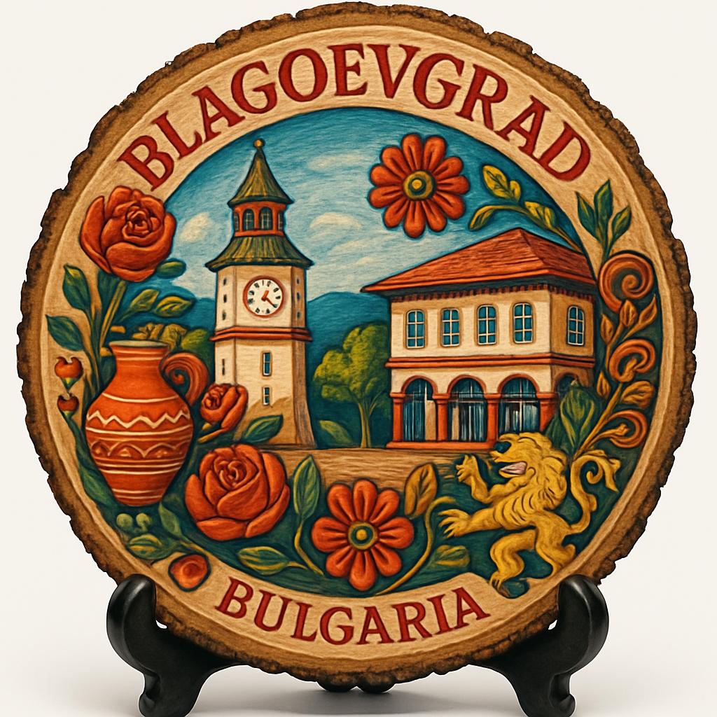 Blagoevgrad Souvenir Gift – Wood Slice Plaque for Wall or Table, Bulgaria (България) Souvenir Gift for Tourists, Plate Collectors & Travel Lovers, Scenic Nature Escape Decorative Gift