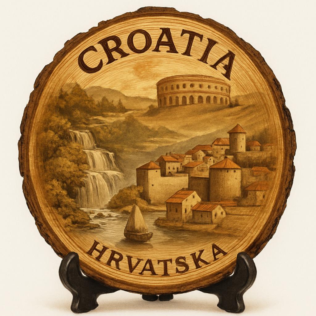 Croatia Souvenir Gift – Wood Slice Plaque for Wall or Table, Croatia (Hrvatska) Souvenir Gift for Tourists, Plate Collectors & Travel Lovers, Stunning Coastline Decorative Gift Croatia Souvenir Gift – Wood Slice Plaque for Wall or Table, Croatia (Hrvatska) Souvenir Gift for Tourists, Plate Collectors & Travel Lovers, Stunning Coastline Decorative Gift
