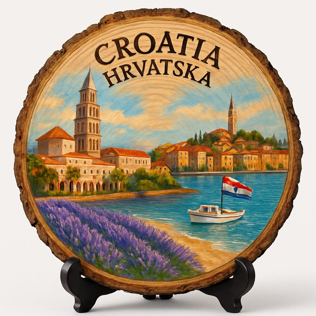 Croatia Souvenir Gift – Wood Slice Plaque for Wall or Table, Croatia (Hrvatska) Souvenir Gift for Tourists, Plate Collectors & Travel Lovers, Breathtaking Coastline Decorative Gift Croatia Souvenir Gift – Wood Slice Plaque for Wall or Table, Croatia (Hrvatska) Souvenir Gift for Tourists, Plate Collectors & Travel Lovers, Breathtaking Coastline Decorative Gift
