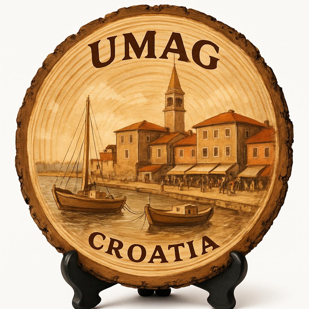 Umag Souvenir Gift – Wood Slice Plaque for Wall or Table, Croatia (Hrvatska) Souvenir Gift for Tourists, Plate Collectors & Travel Lovers, Coastal Escape Decorative Gift Umag Souvenir Gift – Wood Slice Plaque for Wall or Table, Croatia (Hrvatska) Souvenir Gift for Tourists, Plate Collectors & Travel Lovers, Coastal Escape Decorative Gift