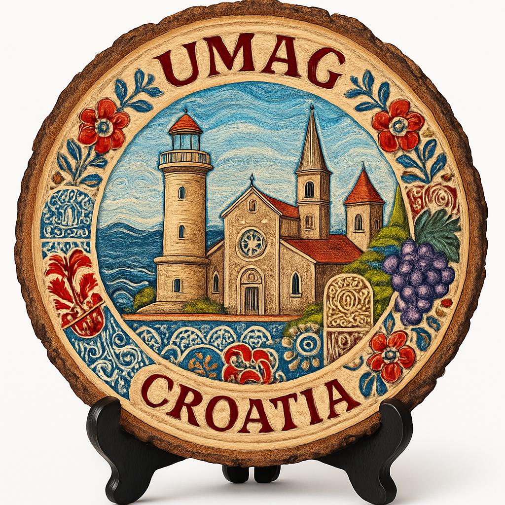 Umag Souvenir Gift – Wood Slice Plaque for Wall or Table, Croatia (Hrvatska) Souvenir Gift for Tourists, Plate Collectors & Travel Lovers, Coastal Heritage Decorative Gift Umag Souvenir Gift – Wood Slice Plaque for Wall or Table, Croatia (Hrvatska) Souvenir Gift for Tourists, Plate Collectors & Travel Lovers, Coastal Heritage Decorative Gift