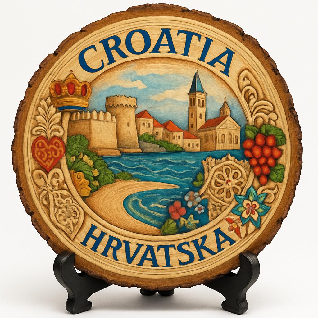 Croatia Souvenir Gift – Wood Slice Plaque for Wall or Table, Croatia (Hrvatska) Souvenir Gift for Tourists, Plate Collectors & Travel Lovers, Breathtaking Coastal Views Decorative Gift Croatia Souvenir Gift – Wood Slice Plaque for Wall or Table, Croatia (Hrvatska) Souvenir Gift for Tourists, Plate Collectors & Travel Lovers, Breathtaking Coastal Views Decorative Gift