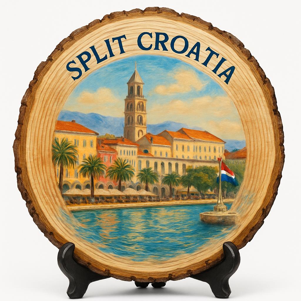 Split Souvenir Gift – Wood Slice Plaque for Wall or Table, Croatia (Hrvatska) Souvenir Gift for Tourists, Plate Collectors & Travel Lovers, Ancient Roman Heritage Decorative Gift Split Souvenir Gift – Wood Slice Plaque for Wall or Table, Croatia (Hrvatska) Souvenir Gift for Tourists, Plate Collectors & Travel Lovers, Ancient Roman Heritage Decorative Gift