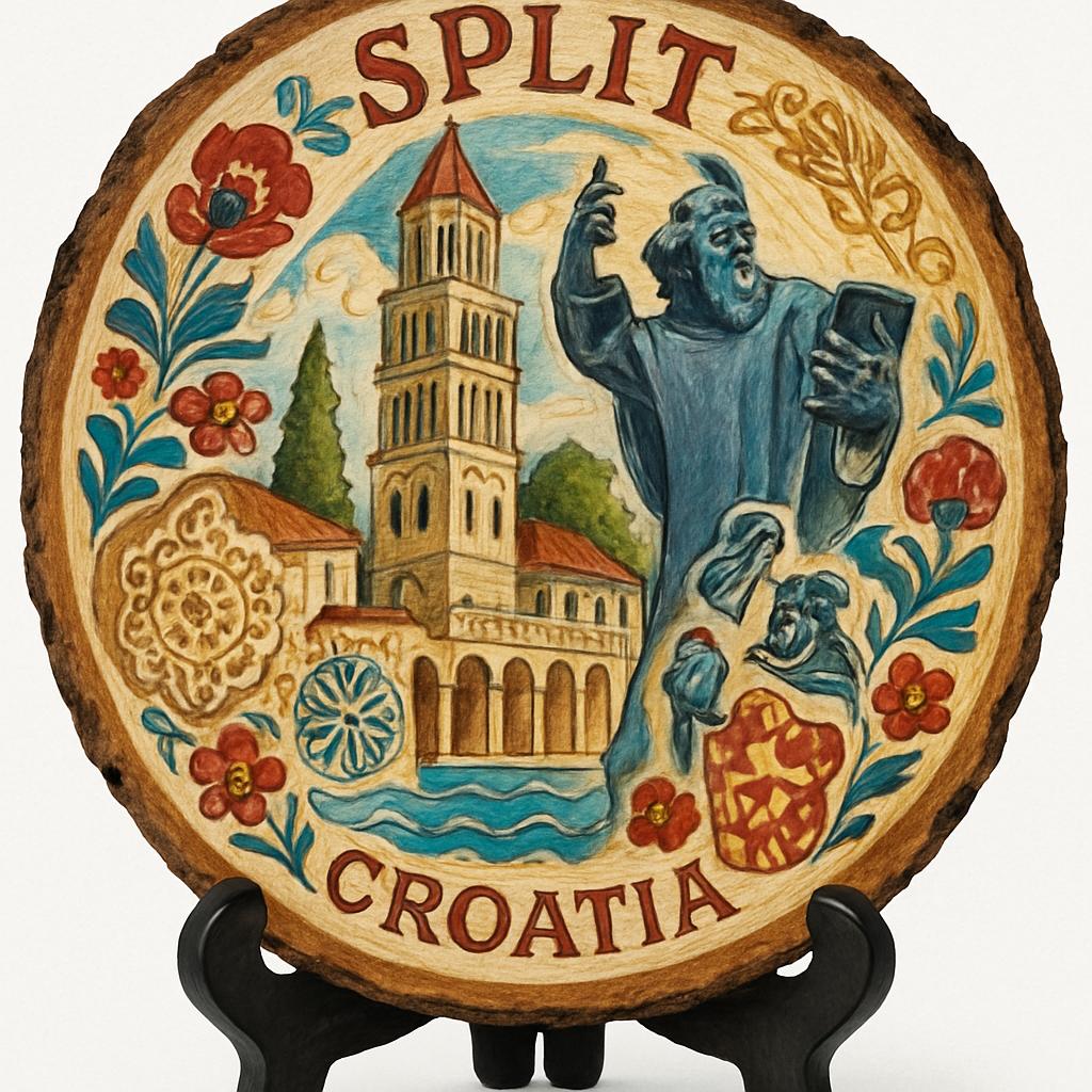 Split Souvenir Gift – Wood Slice Plaque for Wall or Table, Croatia (Hrvatska) Souvenir Gift for Tourists, Plate Collectors & Travel Lovers, Vibrant Coastal Culture Decorative Gift Split Souvenir Gift – Wood Slice Plaque for Wall or Table, Croatia (Hrvatska) Souvenir Gift for Tourists, Plate Collectors & Travel Lovers, Vibrant Coastal Culture Decorative Gift