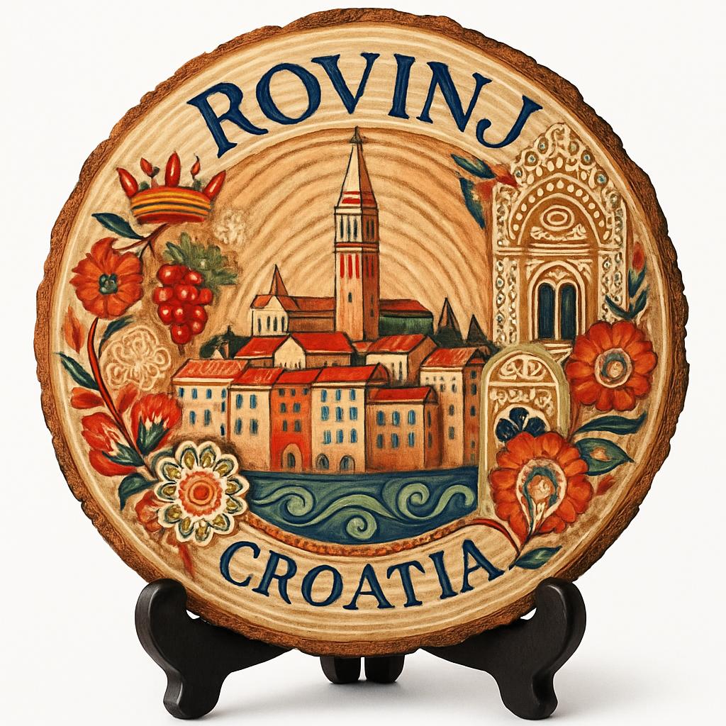 Rovinj Souvenir Gift – Wood Slice Plaque for Wall or Table, Croatia (Hrvatska) Souvenir Gift for Tourists, Plate Collectors & Travel Lovers, Coastal Escape Decorative Gift Rovinj Souvenir Gift – Wood Slice Plaque for Wall or Table, Croatia (Hrvatska) Souvenir Gift for Tourists, Plate Collectors & Travel Lovers, Coastal Escape Decorative Gift