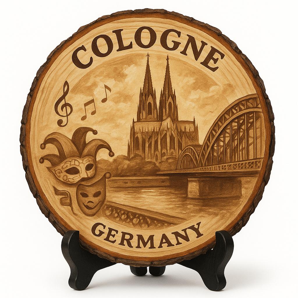 Cologne Germany Souvenir Gift – Wood Slice Plaque for Wall or Table, Germany Souvenir for Tourists, Plate Collectors & Travel Lovers