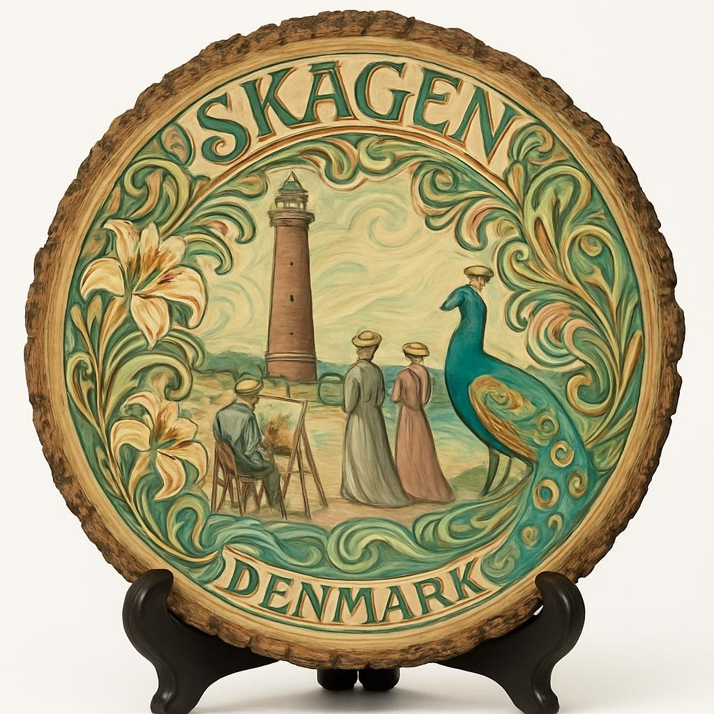Denmark-Skagen Souvenir Gift – Wood Slice Plaque for Wall or Table, Denmark Souvenir for Tourists, Plate Collectors & Travel Lovers, Decorative Gift