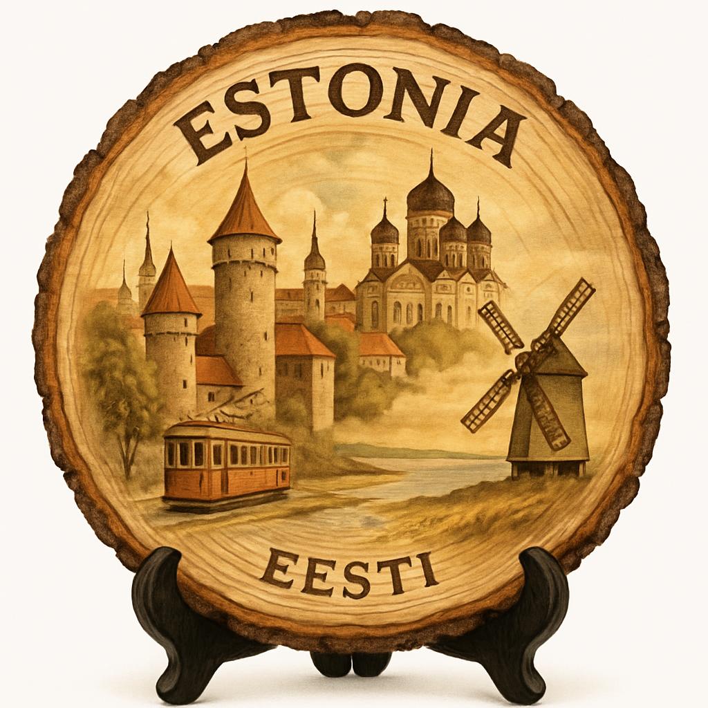 Estonia Souvenir Gift – Wood Slice Plaque for Wall or Table, Estonia Souvenir for Tourists, Plate Collectors & Travel Lovers, Tallinn Old Town Decorative Gift Estonia Souvenir Gift – Wood Slice Plaque for Wall or Table, Estonia Souvenir for Tourists, Plate Collectors & Travel Lovers, Tallinn Old Town Decorative Gift