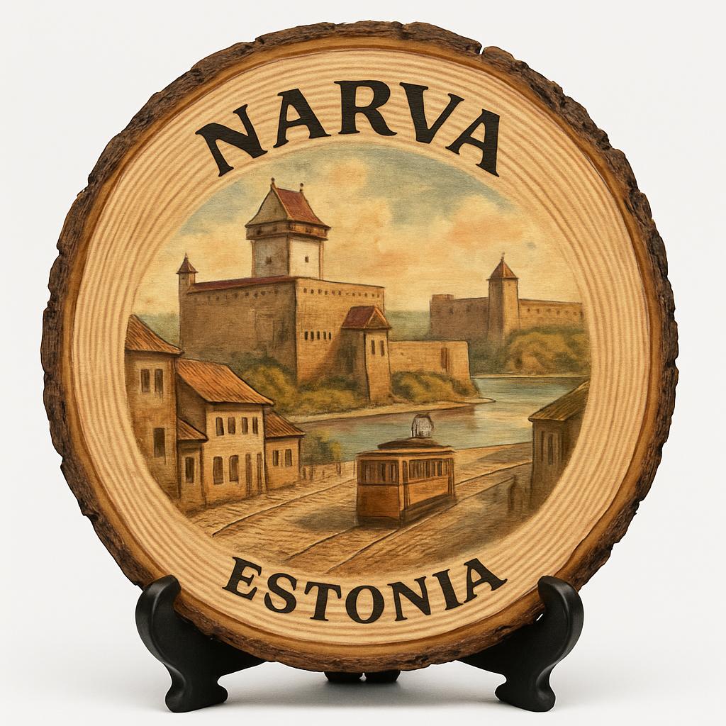 Narva Souvenir Gift – Wood Slice Plaque for Wall or Table, Estonia Souvenir for Tourists, Plate Collectors & Travel Lovers, Narva Castle Decorative Gift Narva Souvenir Gift – Wood Slice Plaque for Wall or Table, Estonia Souvenir for Tourists, Plate Collectors & Travel Lovers, Narva Castle Decorative Gift