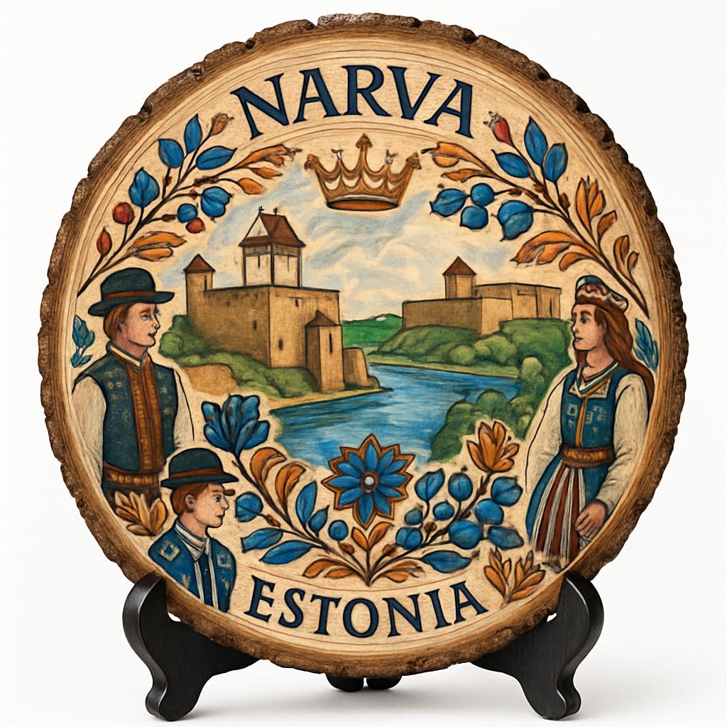 Narva Souvenir Gift – Wood Slice Plaque for Wall or Table, Estonia Souvenir for Tourists, Plate Collectors & Travel Lovers, Narva Kreenholm Manufacturing Company Decorative Gift Narva Souvenir Gift – Wood Slice Plaque for Wall or Table, Estonia Souvenir for Tourists, Plate Collectors & Travel Lovers, Narva Kreenholm Manufacturing Company Decorative Gift