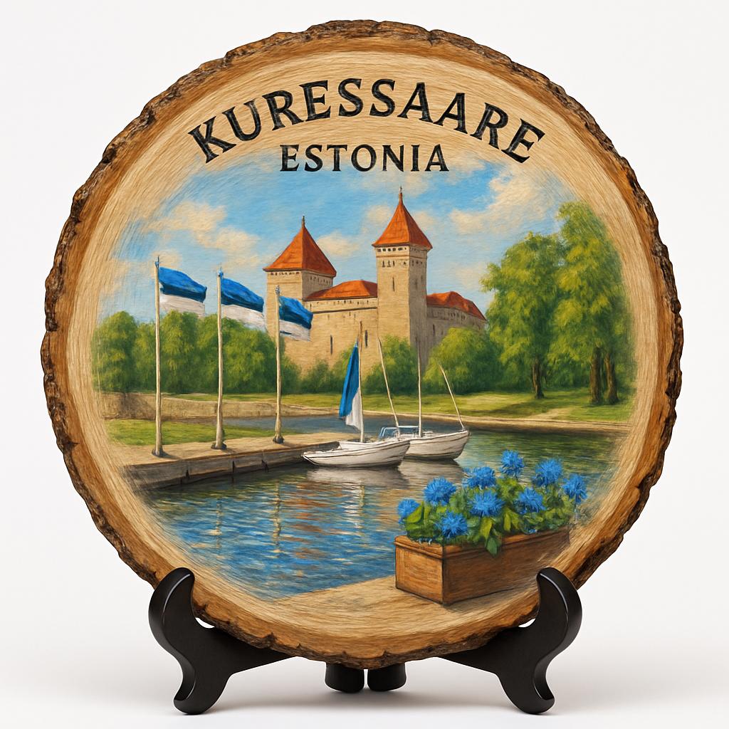 Kuressaare Souvenir Gift – Wood Slice Plaque for Wall or Table, Estonia Souvenir for Tourists, Plate Collectors & Travel Lovers, Kuressaare Marina Decorative Gift Kuressaare Souvenir Gift – Wood Slice Plaque for Wall or Table, Estonia Souvenir for Tourists, Plate Collectors & Travel Lovers, Kuressaare Marina Decorative Gift