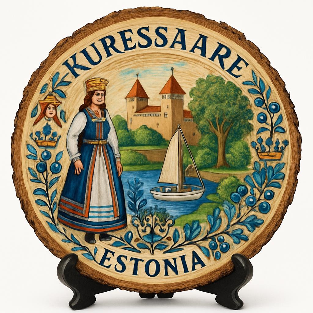 Kuressaare Souvenir Gift – Wood Slice Plaque for Wall or Table, Estonia Souvenir for Tourists, Plate Collectors & Travel Lovers, Kuressaare Episcopal Castle Decorative Gift Kuressaare Souvenir Gift – Wood Slice Plaque for Wall or Table, Estonia Souvenir for Tourists, Plate Collectors & Travel Lovers, Kuressaare Episcopal Castle Decorative Gift