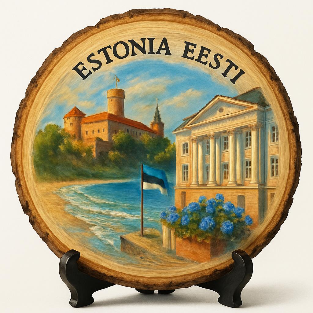 Estonia Souvenir Gift – Wood Slice Plaque for Wall or Table, Estonia Souvenir for Tourists, Plate Collectors & Travel Lovers, Saaremaa Island Decorative Gift Estonia Souvenir Gift – Wood Slice Plaque for Wall or Table, Estonia Souvenir for Tourists, Plate Collectors & Travel Lovers, Saaremaa Island Decorative Gift