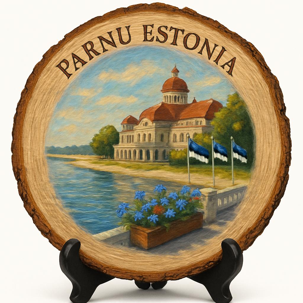Pärnu Souvenir Gift – Wood Slice Plaque for Wall or Table, Estonia Souvenir for Tourists, Plate Collectors & Travel Lovers, Pärnu Rannahotell Decorative Gift Pärnu Souvenir Gift – Wood Slice Plaque for Wall or Table, Estonia Souvenir for Tourists, Plate Collectors & Travel Lovers, Pärnu Rannahotell Decorative Gift