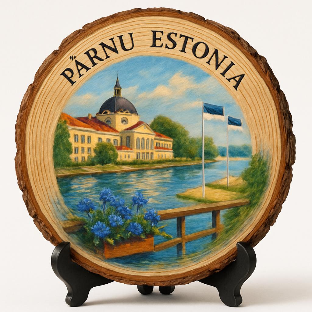 Pärnu Souvenir Gift – Wood Slice Plaque for Wall or Table, Estonia Souvenir for Tourists, Plate Collectors & Travel Lovers, Pärnu Concert Hall Decorative Gift Pärnu Souvenir Gift – Wood Slice Plaque for Wall or Table, Estonia Souvenir for Tourists, Plate Collectors & Travel Lovers, Pärnu Concert Hall Decorative Gift