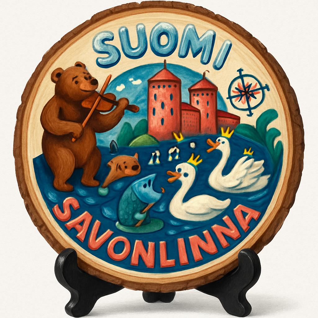 Savonlinna Finland Decorative Souvenir – Handcrafted Wooden Slice Plaque, Finland Gift for Travelers, Plate Collectors & Cultural Décor Fans Savonlinna Finland Decorative Souvenir – Handcrafted Wooden Slice Plaque, Finland Gift for Travelers, Plate Collectors & Cultural Décor Fans
