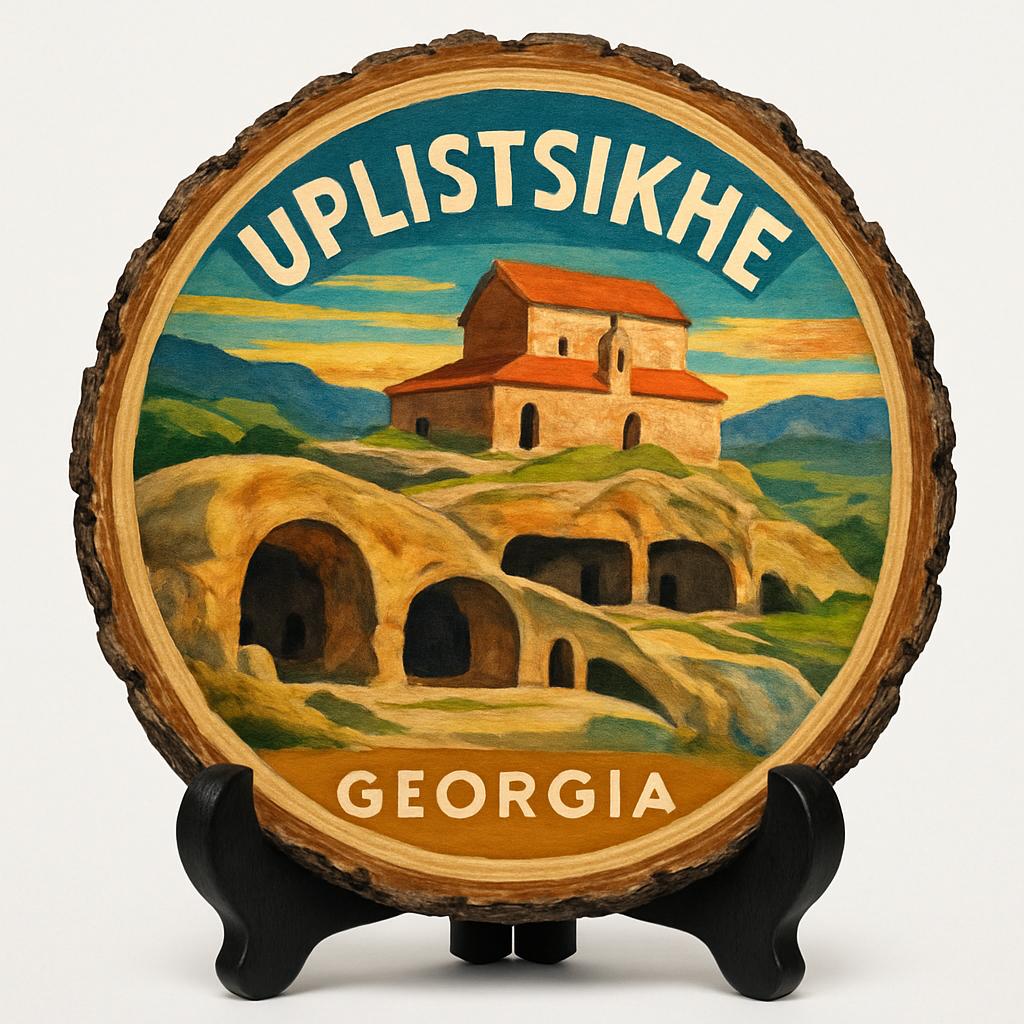 Uplistsikhe Souvenir Gift – Wood Slice Plaque for Wall or Table, Georgia (საქართველო) Souvenir Gift for Tourists, Ancient History and Culture Decorative Gift Uplistsikhe Souvenir Gift – Wood Slice Plaque for Wall or Table, Georgia (საქართველო) Souvenir Gift for Tourists, Ancient History and Culture Decorative Gift