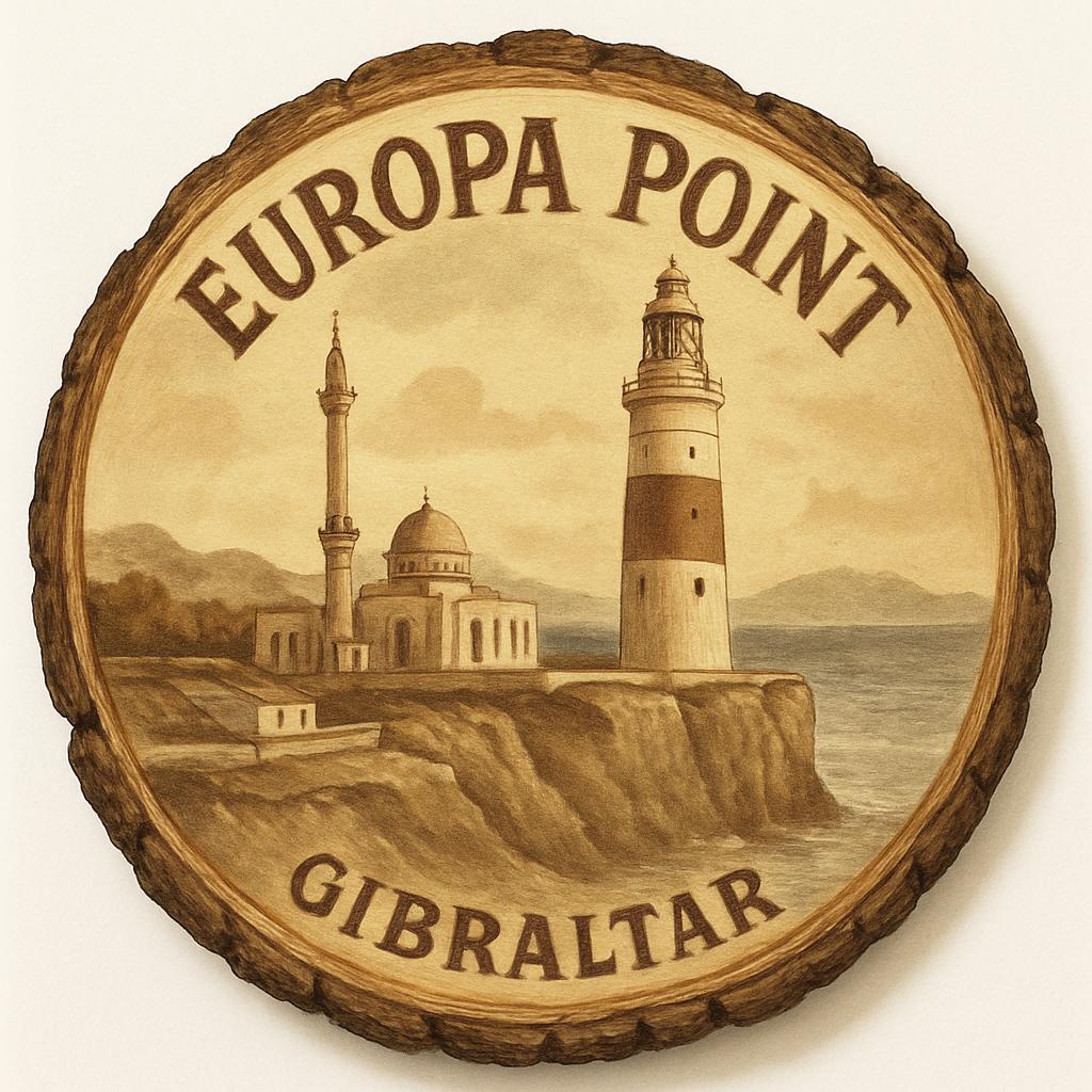 Europa Point Gibraltar Souvenir Gift – Wood Slice Plaque for Wall or Table, Gibraltar (Gibraltar) Souvenir Gift for Tourists, Coastal Landmark Decorative Gift