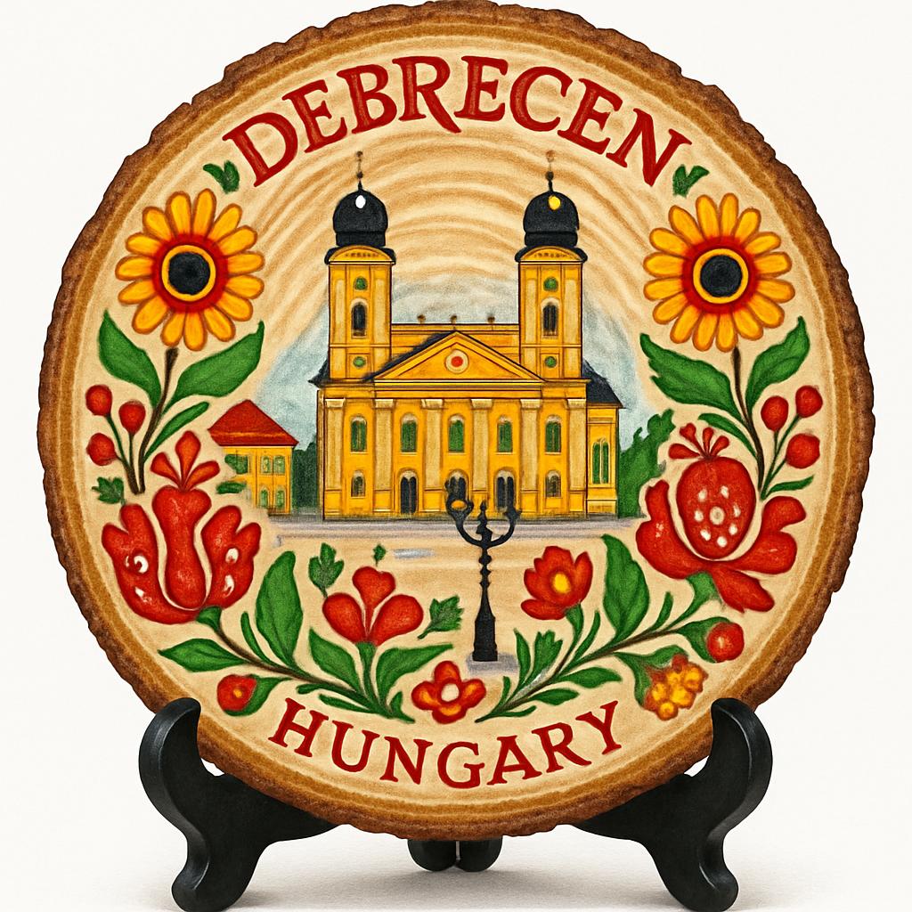 Debrecen Souvenir Gift – Wood Slice Plaque for Wall or Table, Hungary (Magyarország) Souvenir Gift for Tourists, Plate Collectors & Travel Lovers, Vibrant Festival Decorative Gift Debrecen Souvenir Gift – Wood Slice Plaque for Wall or Table, Hungary (Magyarország) Souvenir Gift for Tourists, Plate Collectors & Travel Lovers, Vibrant Festival Decorative Gift