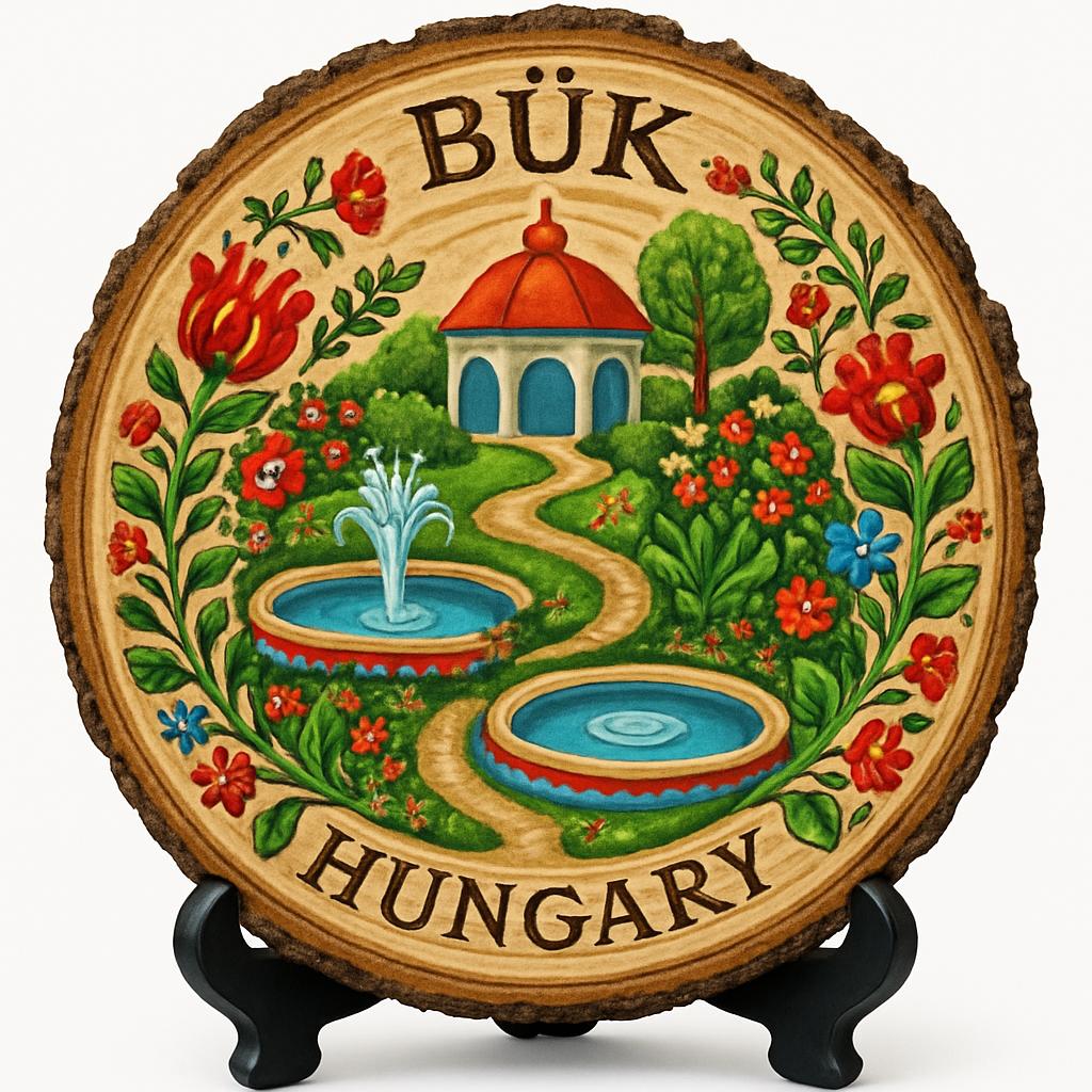 Hungary-Bük Souvenir Gift – Wood Slice Plaque for Wall or Table, Hungary (Magyarország) Souvenir Gift for Tourists, Plate Collectors & Travel Lovers, Scenic Getaway Decorative Gift