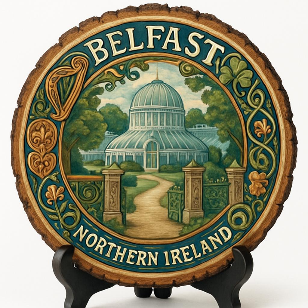 Belfast Souvenir Gift – Wood Slice Plaque for Wall or Table, United Kingdom (United Kingdom) Souvenir Gift for Tourists, Plate Collectors & Travel Lovers, Historic Landmark Decorative Gift