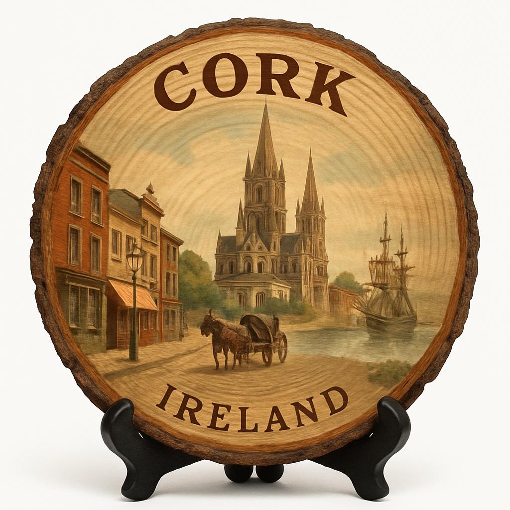 Cork Souvenir Gift – Wood Slice Plaque for Wall or Table, Ireland (Éire) Souvenir Gift for Tourists, Plate Collectors & Travel Lovers, Coastal City Charm Decorative Gift Cork Souvenir Gift – Wood Slice Plaque for Wall or Table, Ireland (Éire) Souvenir Gift for Tourists, Plate Collectors & Travel Lovers, Coastal City Charm Decorative Gift