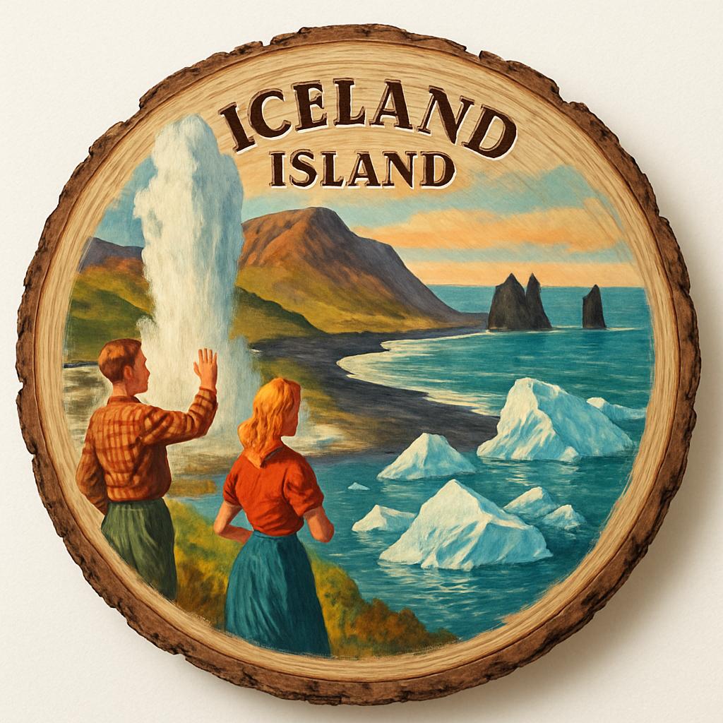 Iceland Souvenir Gift – Wood Slice Plaque for Wall or Table, Iceland (Ísland) Souvenir Gift for Tourists, Enigmatic Natural Landscapes Decorative Gift Iceland Souvenir Gift – Wood Slice Plaque for Wall or Table, Iceland (Ísland) Souvenir Gift for Tourists, Enigmatic Natural Landscapes Decorative Gift