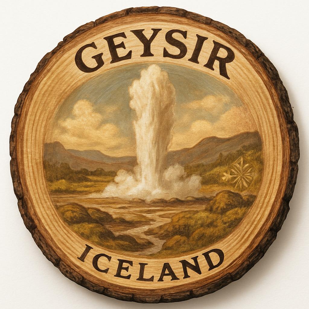 Geysir Iceland Souvenir Gift – Wood Slice Plaque for Wall or Table, Iceland (Ísland) Souvenir Gift for Tourists, Natural Hot Springs Decorative Gift Geysir Iceland Souvenir Gift – Wood Slice Plaque for Wall or Table, Iceland (Ísland) Souvenir Gift for Tourists, Natural Hot Springs Decorative Gift