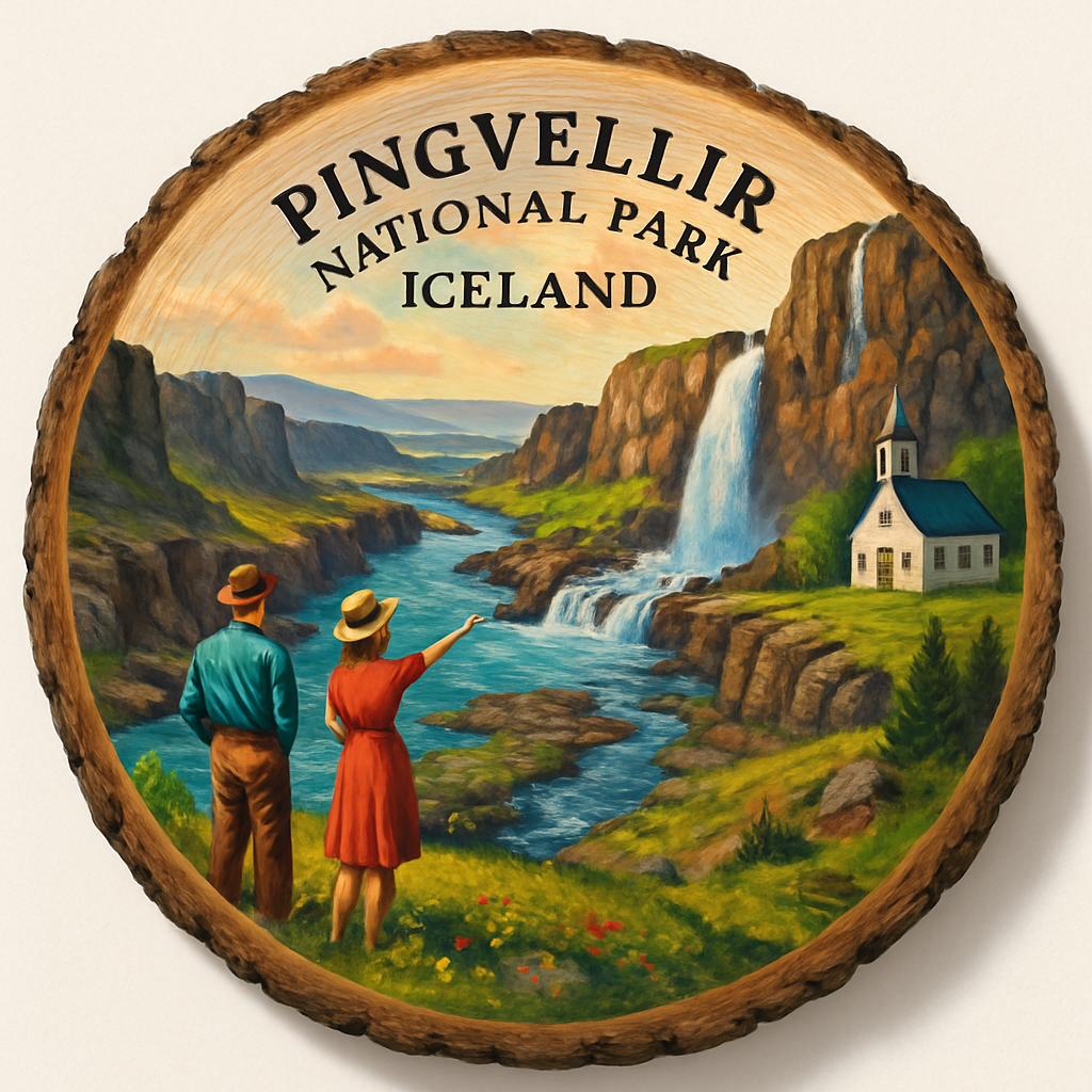 Pingvellir National Park Souvenir Gift – Wood Slice Plaque for Wall or Table, Iceland (Ísland) Souvenir Gift for Tourists, UNESCO World Heritage Decorative Gift Pingvellir National Park Souvenir Gift – Wood Slice Plaque for Wall or Table, Iceland (Ísland) Souvenir Gift for Tourists, UNESCO World Heritage Decorative Gift