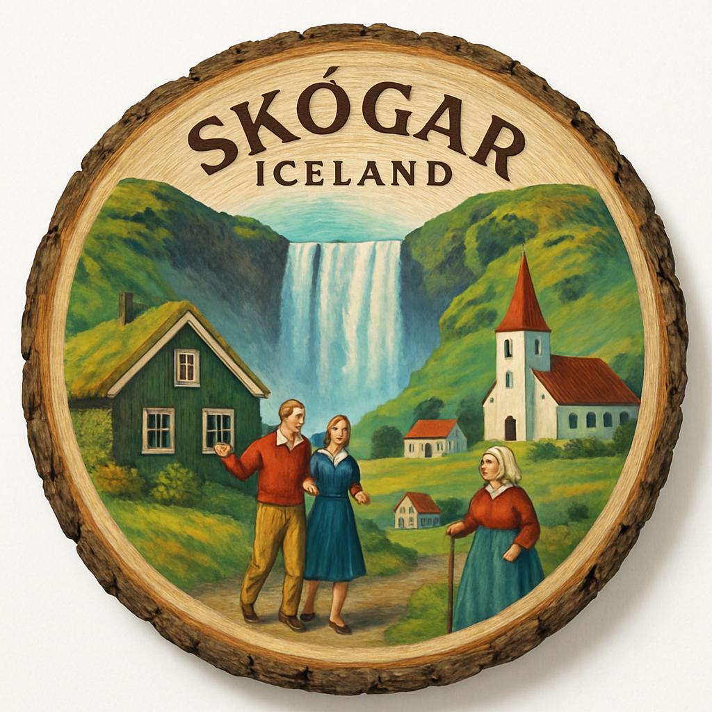 Skógar Iceland Souvenir Gift – Wood Slice Plaque for Wall or Table, Iceland (Ísland) Souvenir Gift for Tourists, Stunning Waterfall Views Decorative Gift Skógar Iceland Souvenir Gift – Wood Slice Plaque for Wall or Table, Iceland (Ísland) Souvenir Gift for Tourists, Stunning Waterfall Views Decorative Gift