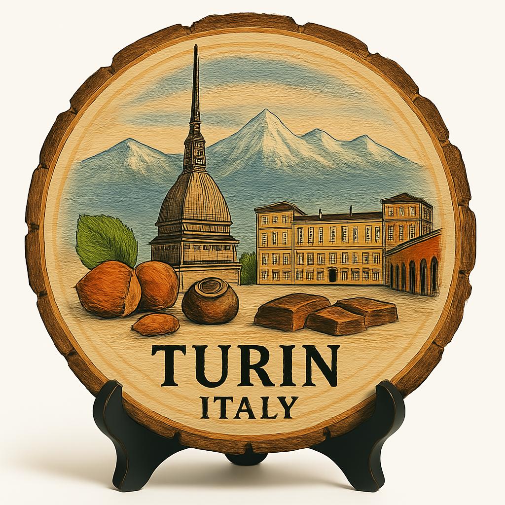 Turin Italy Souvenir Gift – Wood Slice Plaque for Wall or Table, Vintage Italy Souvenir for Plate Collectors & Travel Lovers, Rustic Decorative Gift Turin Italy Souvenir Gift – Wood Slice Plaque for Wall or Table, Vintage Italy Souvenir for Plate Collectors & Travel Lovers, Rustic Decorative Gift