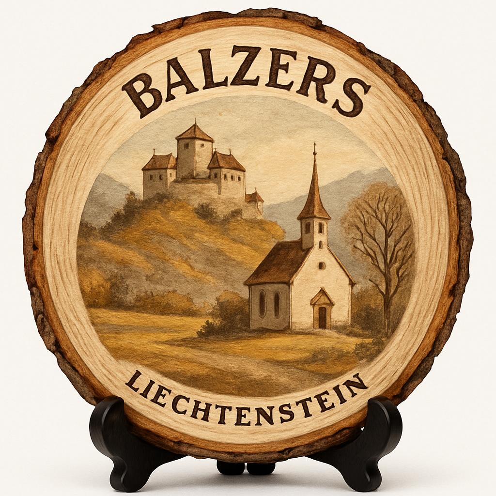 Balzers Liechtenstein Souvenir Gift – Wood Slice Plaque for Wall or Table, Liechtenstein (Liechtenstein) Souvenir Gift for Tourists, Charming Alpine Village Decorative Gift