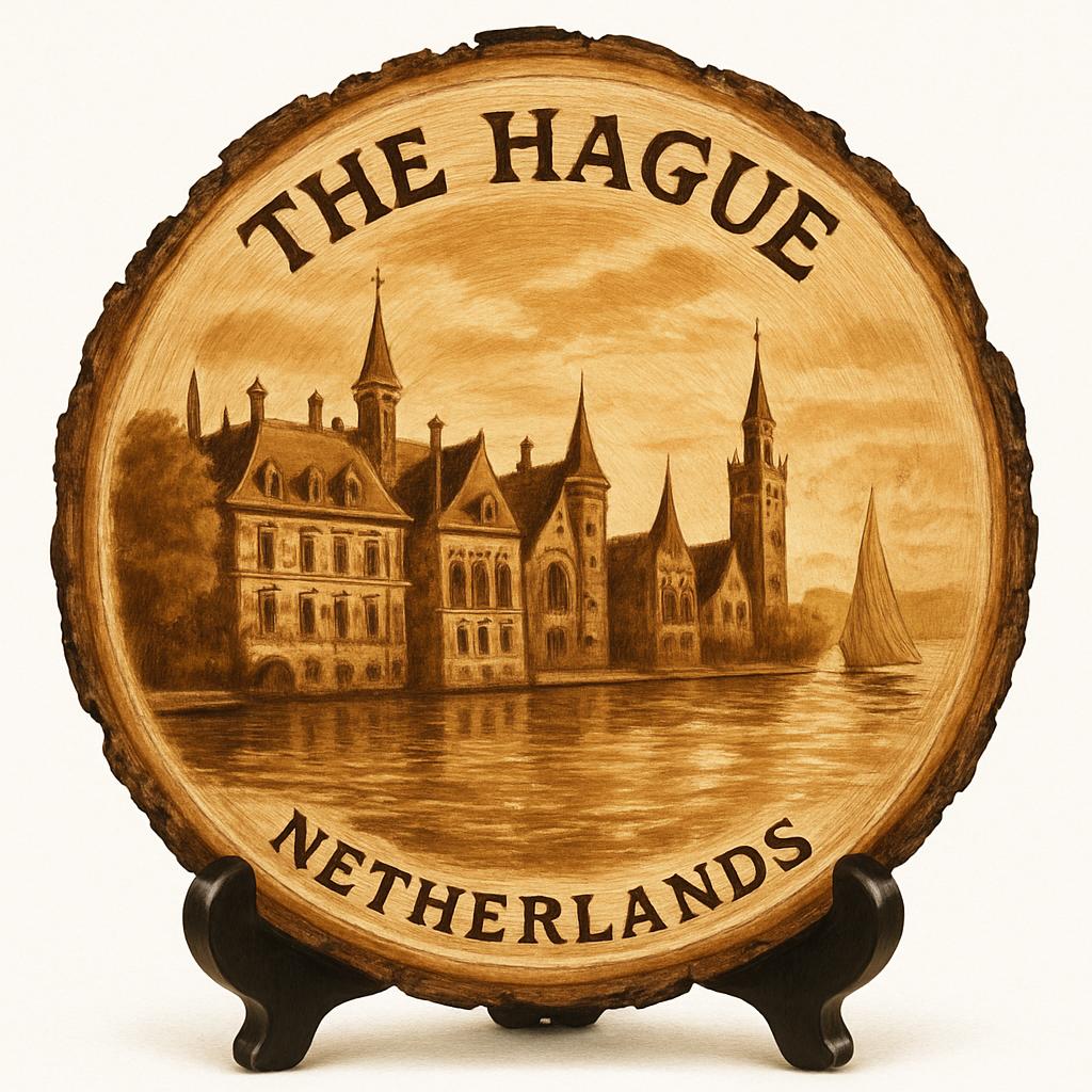 The Hague Netherlands Travel Souvenir – Decorative Wooden Slice Plate for Display, Hague Netherlands Keepsake for Collectors, Tourists & Home Décor Enthusiasts The Hague Netherlands Travel Souvenir – Decorative Wooden Slice Plate for Display, Hague Netherlands Keepsake for Collectors, Tourists & Home Décor Enthusiasts