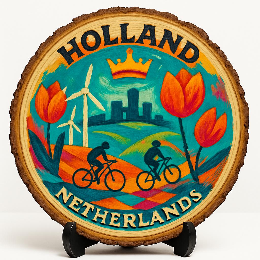 Holland Netherlands Keepsake Souvenir – Rustic Wood Slice Plaque, Netherlands Memorabilia for Tourists, Collectors & Travel Enthusiasts Holland Netherlands Keepsake Souvenir – Rustic Wood Slice Plaque, Netherlands Memorabilia for Tourists, Collectors & Travel Enthusiasts