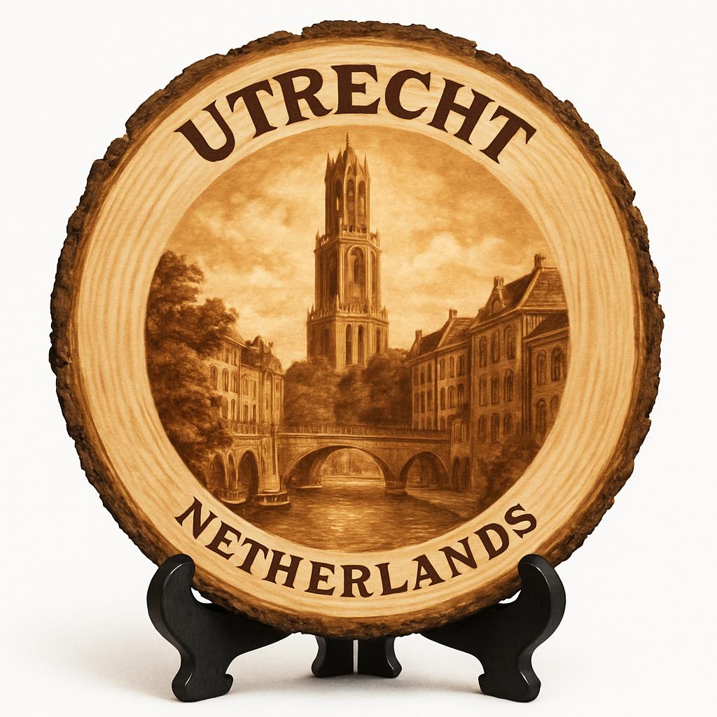 Utrecht Netherlands Travel Souvenir – Decorative Wooden Slice Plate for Display, Netherlands Keepsake for Collectors, Tourists & Home Décor Enthusiasts Utrecht Netherlands Travel Souvenir – Decorative Wooden Slice Plate for Display, Netherlands Keepsake for Collectors, Tourists & Home Décor Enthusiasts