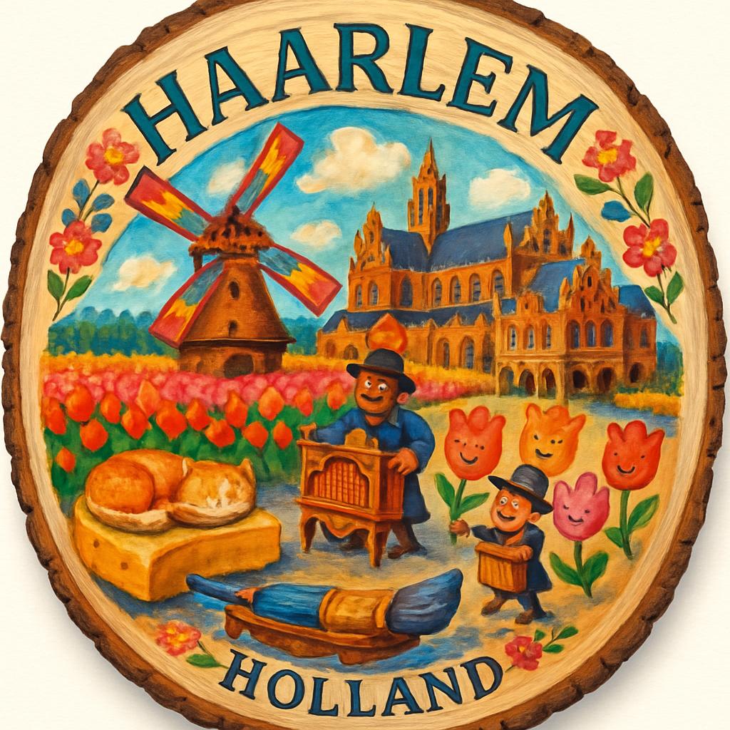 Haarlem Netherlands Travel Souvenir – Decorative Wooden Slice Plate for Display, Netherlands Keepsake for Collectors, Tourists & Home Décor Enthusiasts Haarlem Netherlands Travel Souvenir – Decorative Wooden Slice Plate for Display, Netherlands Keepsake for Collectors, Tourists & Home Décor Enthusiasts