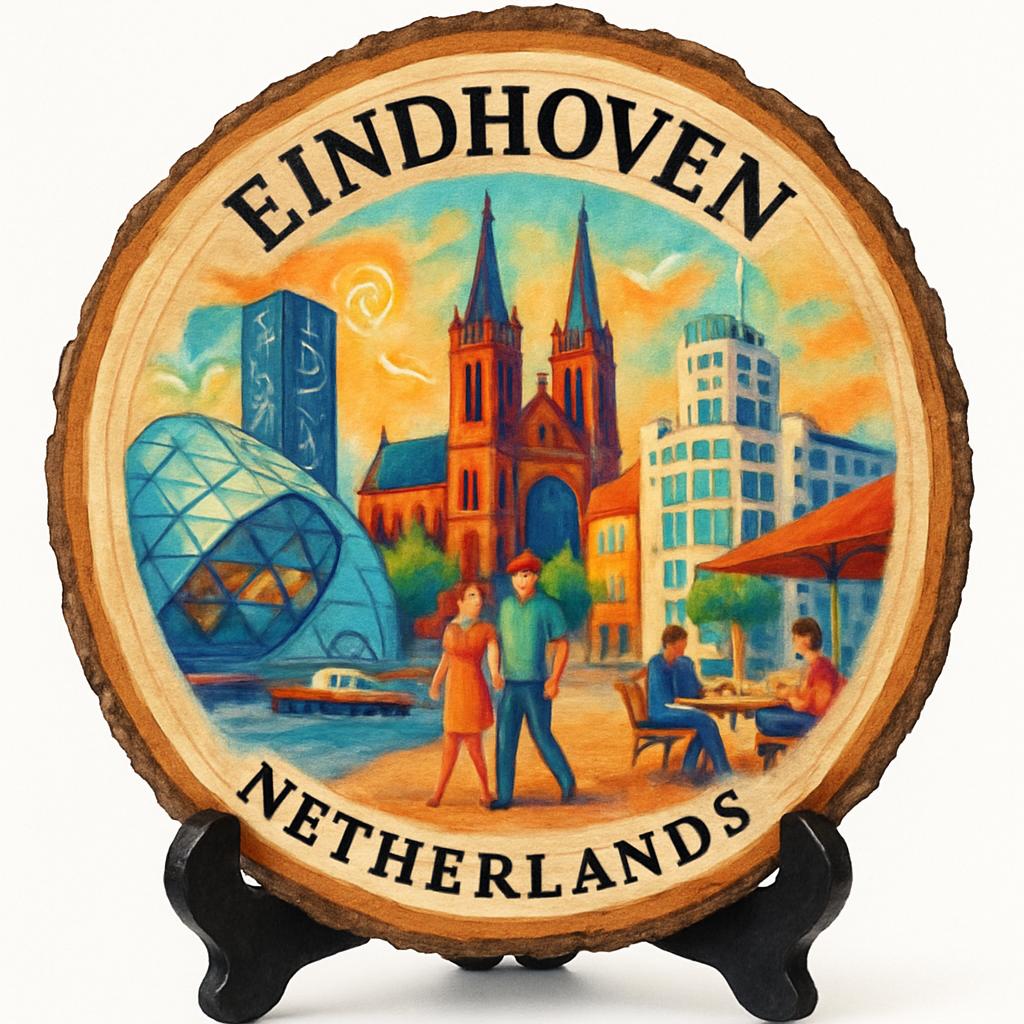 Eindhoven Netherlands Souvenir Gift – Wood Slice Plaque for Wall or Table, Netherlands Souvenir for Tourists, Plate Collectors & Travel Lovers Eindhoven Netherlands Souvenir Gift – Wood Slice Plaque for Wall or Table, Netherlands Souvenir for Tourists, Plate Collectors & Travel Lovers