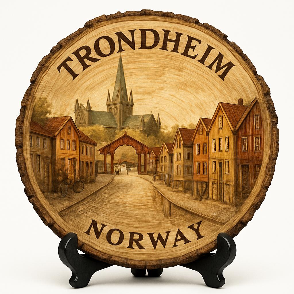 Trondheim Souvenir Gift – Wood Slice Plaque for Wall or Table, Norway Souvenir for Tourists, Plate Collectors & Travel Lovers, Historic City Decorative Gift Trondheim Souvenir Gift – Wood Slice Plaque for Wall or Table, Norway Souvenir for Tourists, Plate Collectors & Travel Lovers, Historic City Decorative Gift