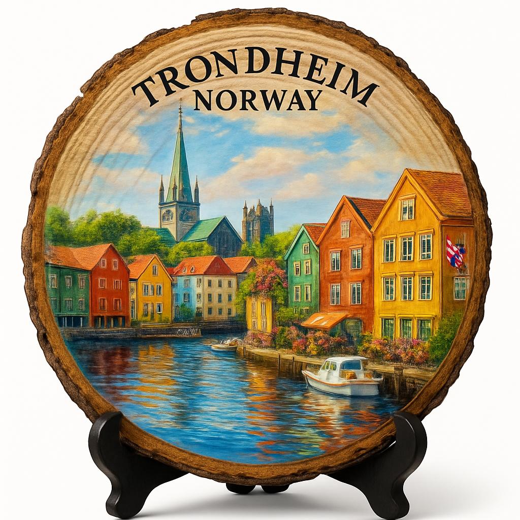 Trondheim Souvenir Gift – Wood Slice Plaque for Wall or Table, Norway Souvenir for Tourists, Plate Collectors & Travel Lovers, Nidaros Cathedral Decorative Gift Trondheim Souvenir Gift – Wood Slice Plaque for Wall or Table, Norway Souvenir for Tourists, Plate Collectors & Travel Lovers, Nidaros Cathedral Decorative Gift
