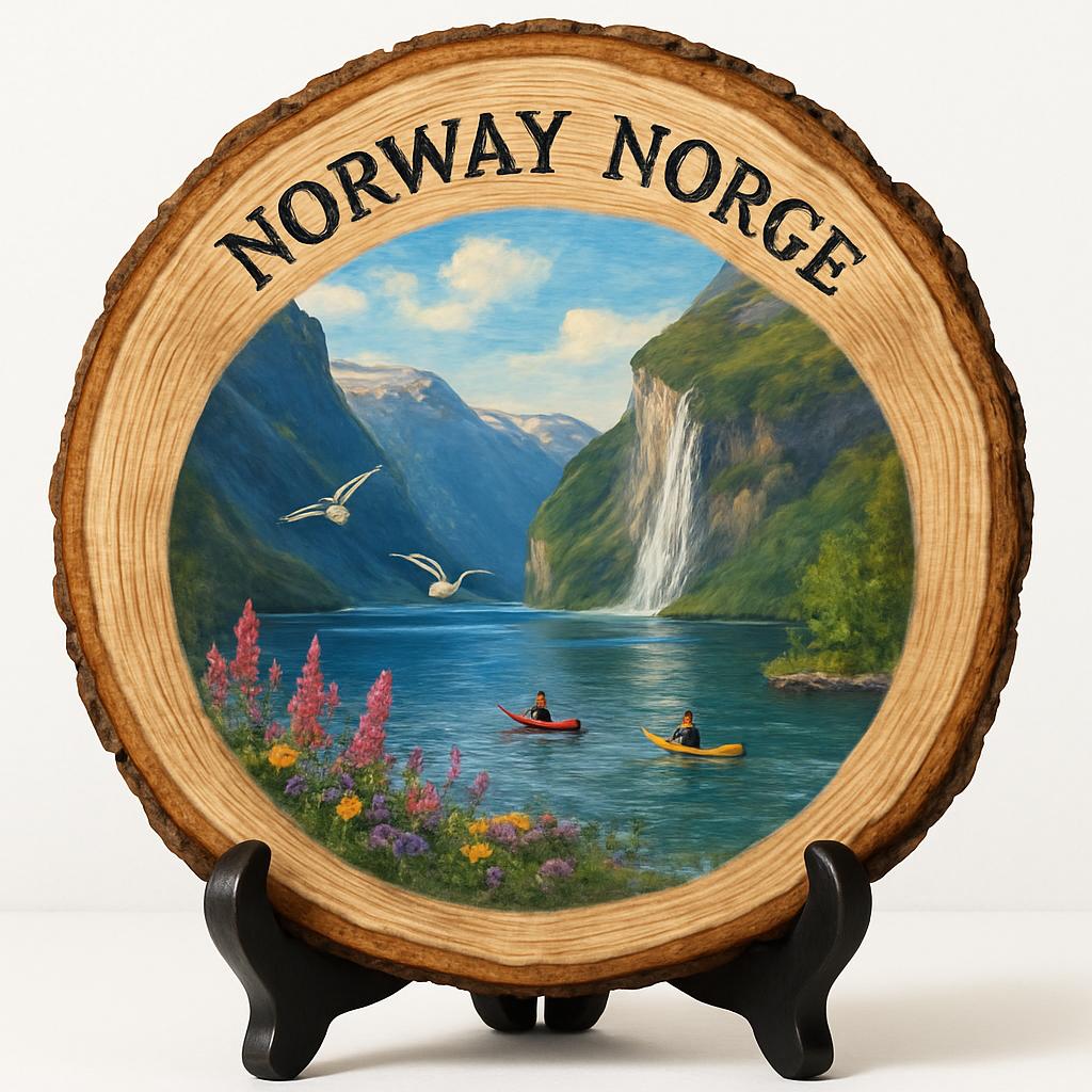 Norway Souvenir Gift – Wood Slice Plaque for Wall or Table, Norway Souvenir for Tourists, Plate Collectors & Travel Lovers, Scandinavian Beauty Decorative Gift Norway Souvenir Gift – Wood Slice Plaque for Wall or Table, Norway Souvenir for Tourists, Plate Collectors & Travel Lovers, Scandinavian Beauty Decorative Gift