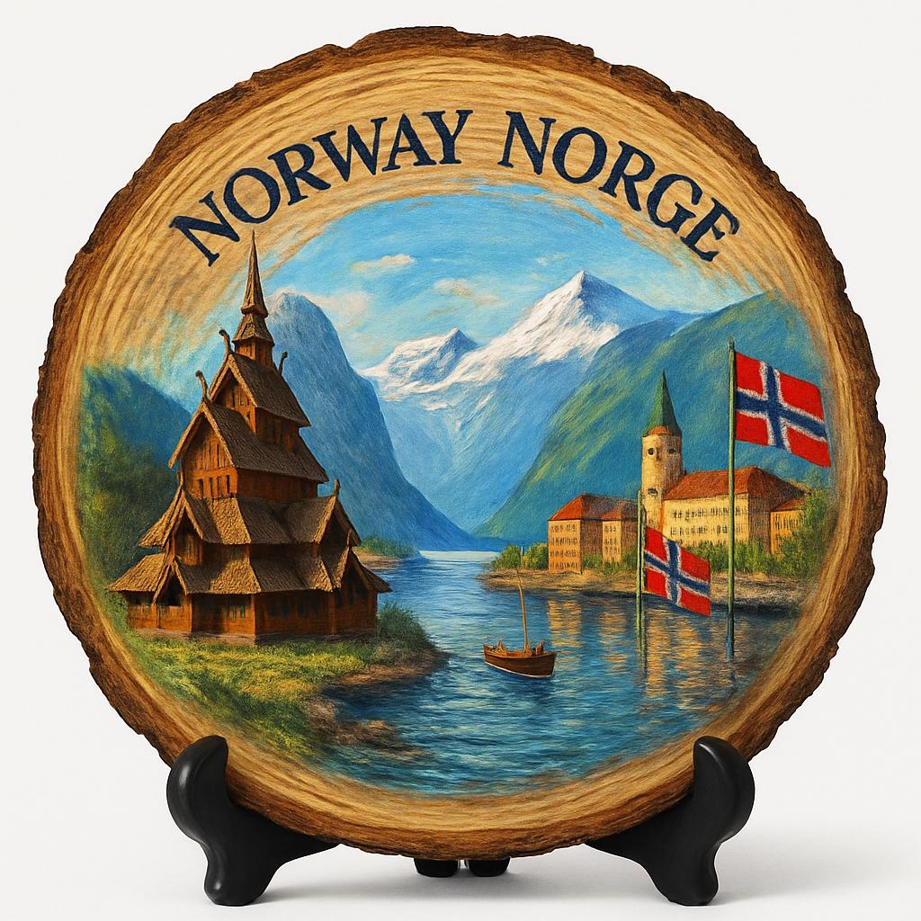 Norway Souvenir Gift – Wood Slice Plaque for Wall or Table, Norway Souvenir for Tourists, Plate Collectors & Travel Lovers, Nordic Wilderness Decorative Gift Norway Souvenir Gift – Wood Slice Plaque for Wall or Table, Norway Souvenir for Tourists, Plate Collectors & Travel Lovers, Nordic Wilderness Decorative Gift