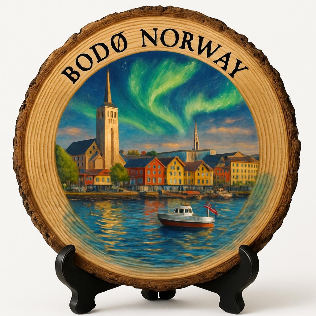 Bodo Souvenir Gift – Wood Slice Plaque for Wall or Table, Norway Souvenir for Tourists, Plate Collectors & Travel Lovers, Coastal City Decorative Gift Bodo Souvenir Gift – Wood Slice Plaque for Wall or Table, Norway Souvenir for Tourists, Plate Collectors & Travel Lovers, Coastal City Decorative Gift