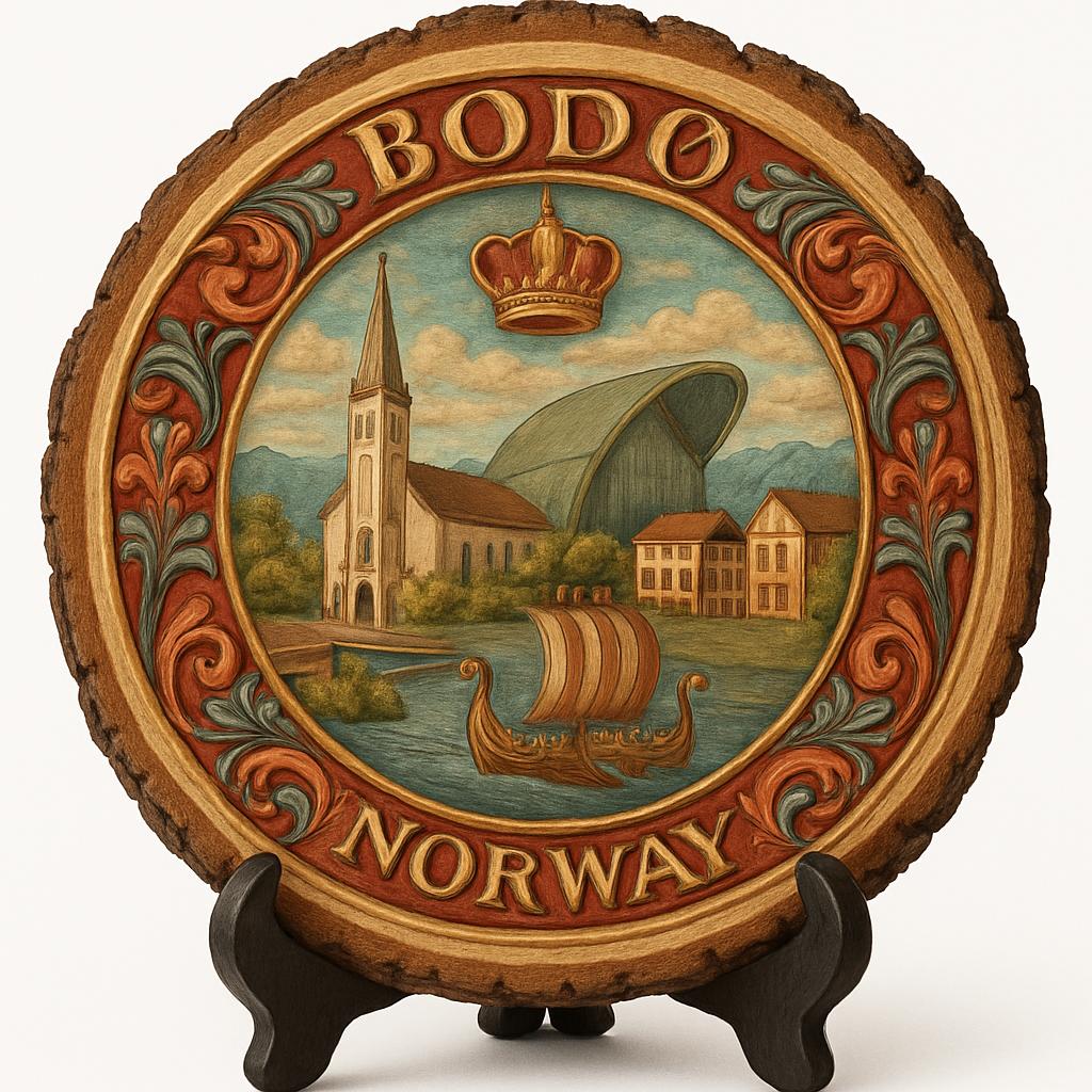 Bodo Souvenir Gift – Wood Slice Plaque for Wall or Table, Norway Souvenir for Tourists, Plate Collectors & Travel Lovers, Northern Lights City Decorative Gift Bodo Souvenir Gift – Wood Slice Plaque for Wall or Table, Norway Souvenir for Tourists, Plate Collectors & Travel Lovers, Northern Lights City Decorative Gift