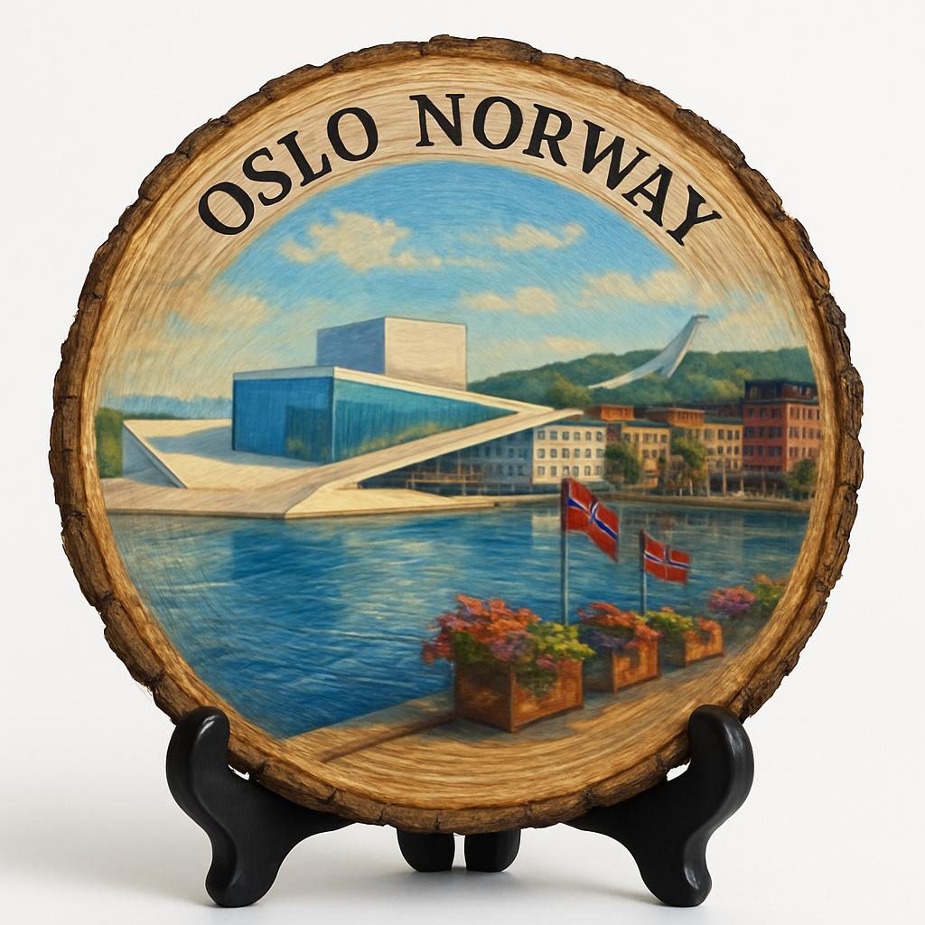 Oslo Souvenir Gift – Wood Slice Plaque for Wall or Table, Norway Souvenir for Tourists, Plate Collectors & Travel Lovers, Viking History Decorative Gift Oslo Souvenir Gift – Wood Slice Plaque for Wall or Table, Norway Souvenir for Tourists, Plate Collectors & Travel Lovers, Viking History Decorative Gift