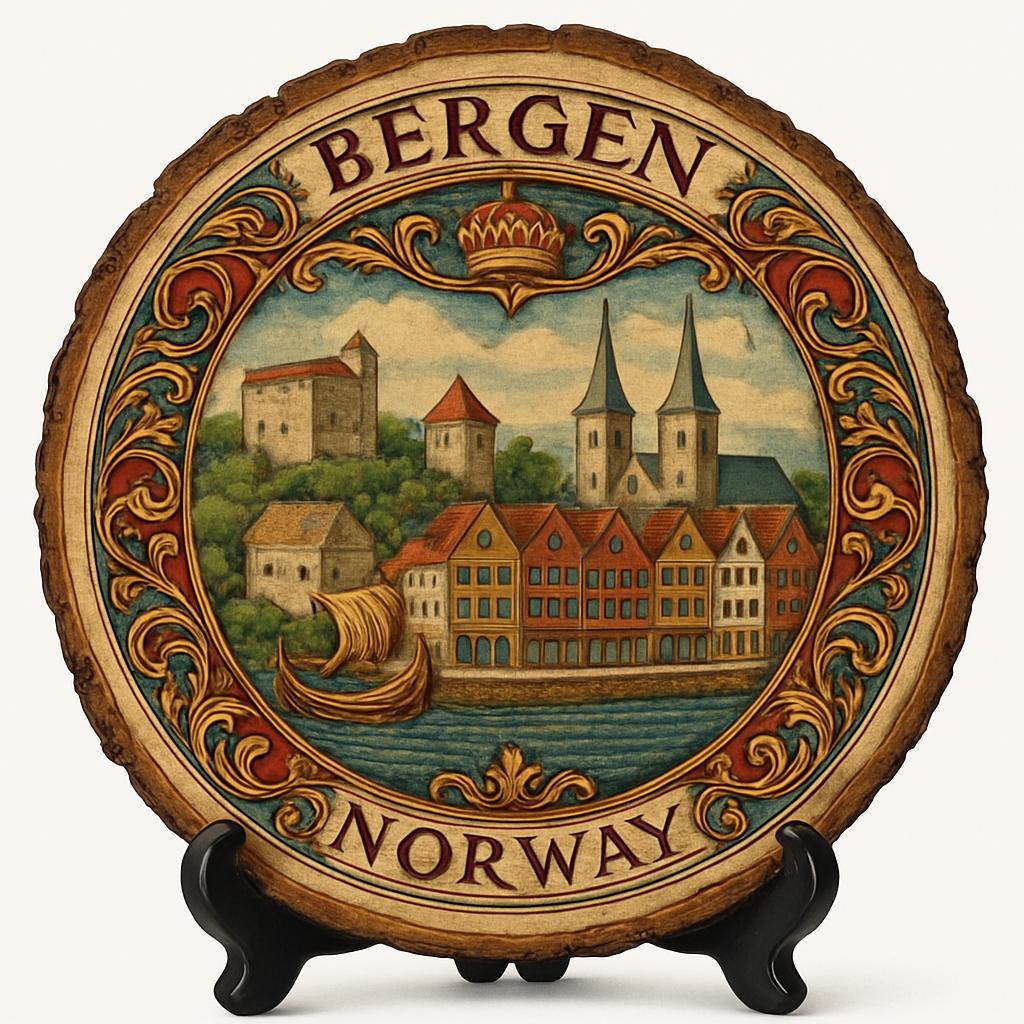 Bergen Souvenir Gift – Wood Slice Plaque for Wall or Table, Norway Souvenir for Tourists, Plate Collectors & Travel Lovers, Mountainous City Decorative Gift Bergen Souvenir Gift – Wood Slice Plaque for Wall or Table, Norway Souvenir for Tourists, Plate Collectors & Travel Lovers, Mountainous City Decorative Gift
