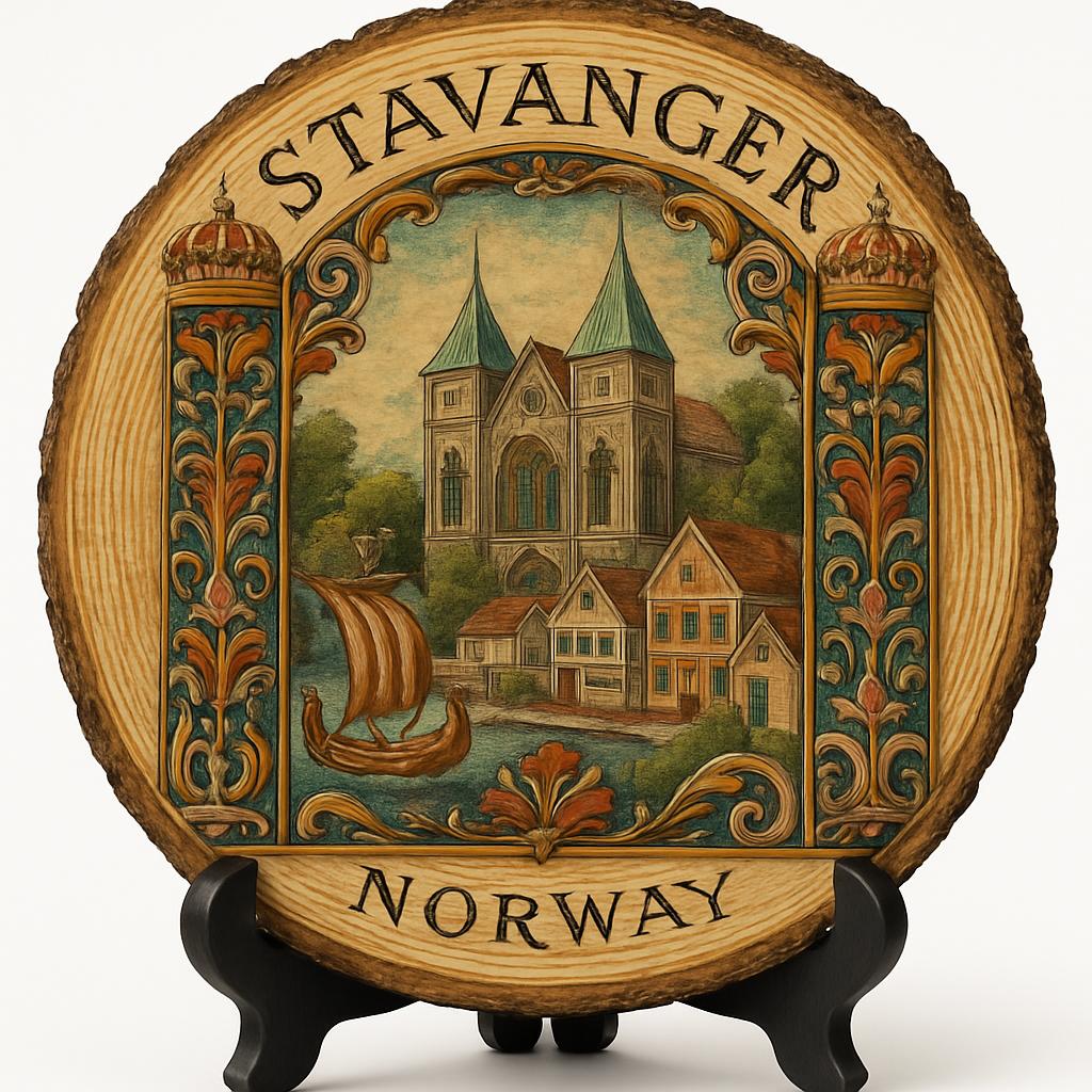 Stavanger Souvenir Gift – Wood Slice Plaque for Wall or Table, Norway Souvenir for Tourists, Plate Collectors & Travel Lovers, Oil Industry Heritage Decorative Gift Stavanger Souvenir Gift – Wood Slice Plaque for Wall or Table, Norway Souvenir for Tourists, Plate Collectors & Travel Lovers, Oil Industry Heritage Decorative Gift
